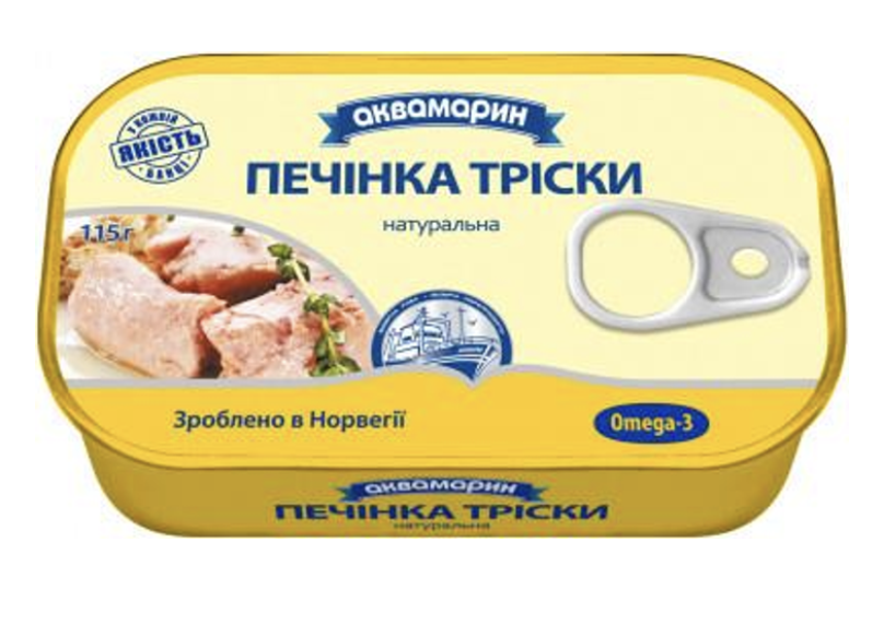 Печінка тріски Аквамарин нат. 115г